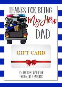 Gift Card Father's Day Policeman Dad: Gift Card Father's Day Policeman Daddy