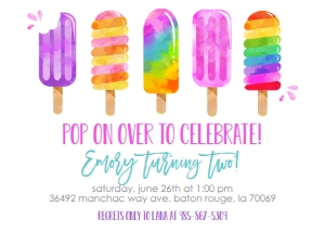 Birthday Popsicle Pink 7x5: Birthday Popsicle Pink 7x5