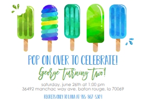 Birthday Popsicle Blue 7x5: Birthday Popsicle Blue 7x5