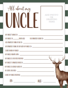 Father's Day Deer About My Uncle: Father's Day Deer About My Daddy