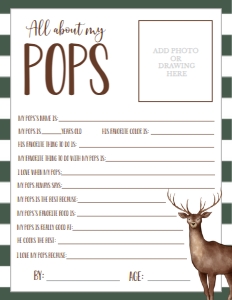 Father's Day Deer About My Pops: Father's Day Deer About My Daddy