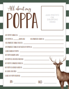 Father's Day Deer About My Poppa: Father's Day Deer About My Daddy