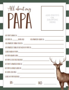 Father's Day Deer About My Papa: Father's Day Deer About My Daddy