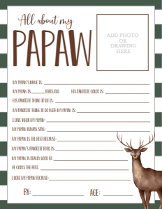 Father's Day Deer About My Papaw: Father's Day Deer About My Daddy
