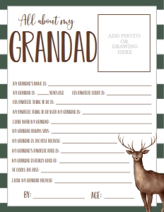 Father's Day Deer About My Grandad: Father's Day Deer About My Daddy