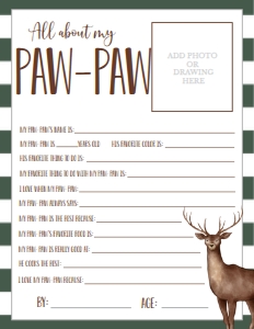 Father's Day Deer About My Paw-Paw: Father's Day Deer About My Daddy