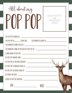 Father's Day Deer About My Pop Pop: Father's Day Deer About My Daddy
