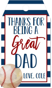 Favor Tag Father's Day Baseball: Favor Tag Father's Day Baseball