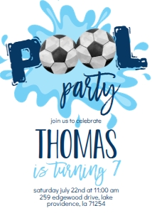 Birthday Soccer Pool Party design preview