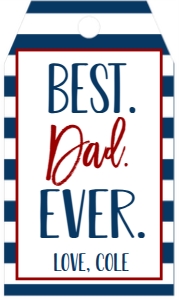 Favor Tag Father's Day Best Dad Ever Navy: Favor Tag Father's Day Best Dad Ever Navy