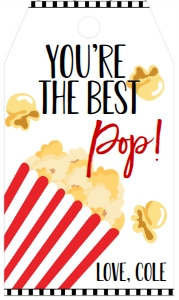 Favor Tag Father's Day Popcorn design preview