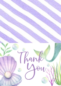 Birthday Mermaid Shellebrate Thank You Card: Birthday Mermaid Shellebrate Thank You Card
