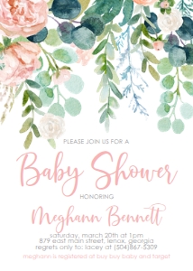 Baby Shower Pink Floral Frame: Baby Shower Pink Floral Frame