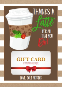 Christmas School Gift Card Holder Latte: Christmas School Gift Card Holder Latte