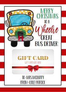 Christmas Gift Card Holder Bus Driver: Christmas Gift Card Holder Bus Driver