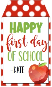 Back to School Tag First Day Apple Dots design preview