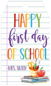 Back to School Tag First Day Supplies Notebook design preview