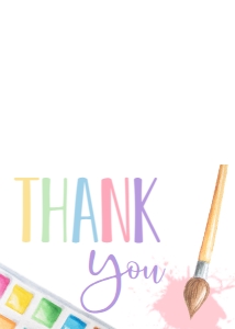 Birthday Art Party Pastel Thank You: Birthday Art Party Pastel