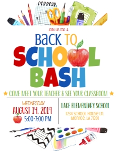 Back to School Bash Flyer 8.5x11: Back to School Bash Flyer 8.5x11