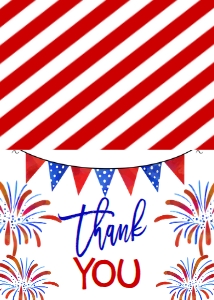 4th of July Stars Stripes Fireworks Thank You: 4th of July Stars Stripes Fireworks Birthday