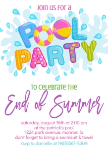 Back to School Pool Party Purple: Back to School Pool Party Purple