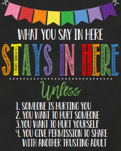 School Classroom Sign Say in Here Stays Here design preview
