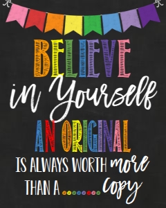 School Classroom Sign Believe in Yourself design preview