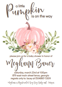 Baby Shower Floral Pink Pumpkin: Baby Shower Floral Pink Pumpkin