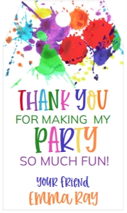 Birthday Art Party Favor Tag: Birthday Art Party Favor Tag
