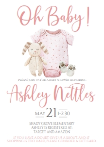 Baby Shower Baby Girl Onesie Version B: Baby Shower Baby Girl Onesie Version B