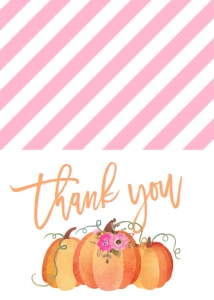 Thank You Pumpkin Bright Pink Vines: Birthday Our Little Pumpkin Fall