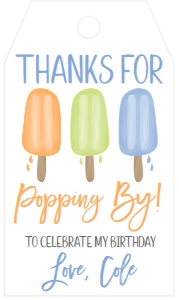 Birthday Popsicle Blue I+O Favor Tag: Birthday Popsicle Blue I+O
