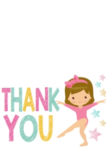 Birthday Gymnastics Blonde Thank You: Birthday Gymnastics Blonde