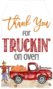 Red Birthday Truck Favor Tag: Birthday Red Truck Our Little Pumpkin