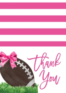 Thank You Pink Bow Football: Birthday Football Pink Bow