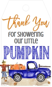 BS Blue Truck Favor Tag: BS Blue Truck Pumpkin