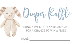 Baby Shower Onesie Blue Diaper Raffle: Baby Shower Baby Boy Onesie Version B Border