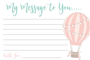 Baby Shower Hot Air Balloon Pink Aqua Time Capsule  Advice: Baby Shower Pink Balloon Invitation 525017370