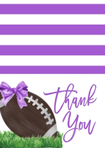 Thank You Purple Bow Football: Birthday Football Purple Bow