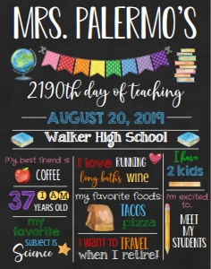 School First Day Chalkboard Teacher Edition 11x14: School First Day Chalkboard Teacher edition 16x20