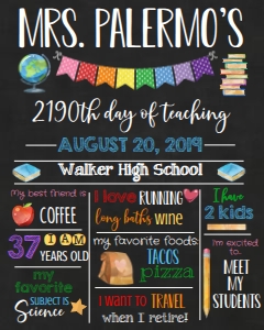 School First Day Chalkboard Teacher Edition 8x10: School First Day Chalkboard Teacher edition 16x20