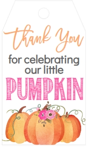 Birthday Little Pumpkin Fall Favor Tag: Birthday Our Little Pumpkin Fall