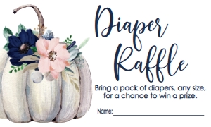 BS Pumpkin White Navy Nautical Floral Diaper Raffle: BS Pumpkin White Navy Nautical Floral