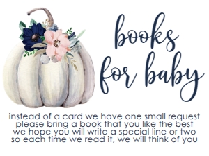 BS Pumpkin White Navy Nautical Floral Book Card: BS Pumpkin White Navy Nautical Floral