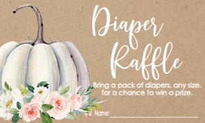 BS Pumpkin Pink Floral Rose Diaper Raffle: BS Pumpkin Pink Floral Rose