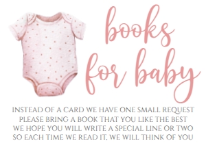 BS Onesie Pink Book Card: Baby Shower Baby Girl Onesie Version B Border