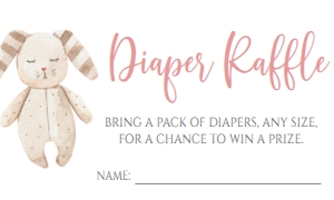 BS Onesie Pink Diaper Raffle: Baby Shower Baby Girl Onesie Version B Border