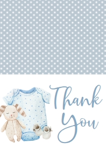BS Onesie Blue Thank You: Baby Shower Baby Boy Onesie Version B Border