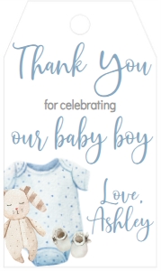 BS Baby Boy Onesie Favor Tag: Baby Shower Baby Boy Onesie