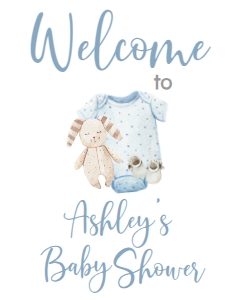 BSS Baby Boy Onesie Welcome Sign 8x10: Baby Shower Baby Boy Onesie